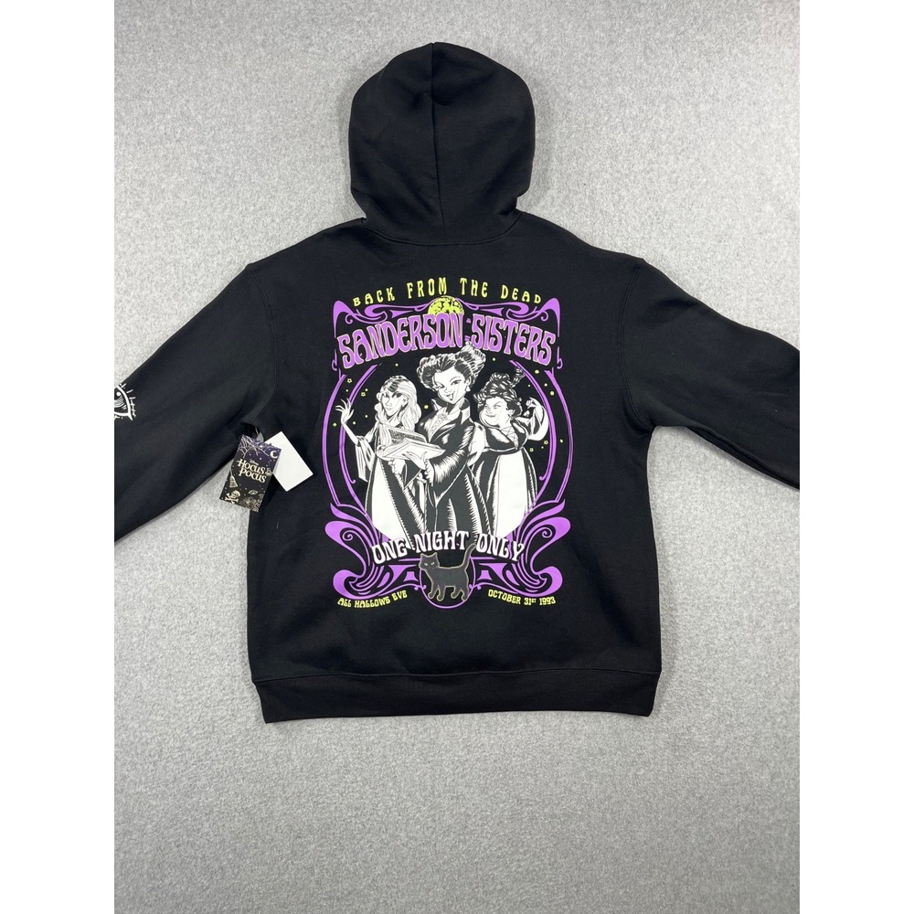 Disney Hocus Pocus Jacket Youth L Black Hooded Full Zip Sanderson Sisters